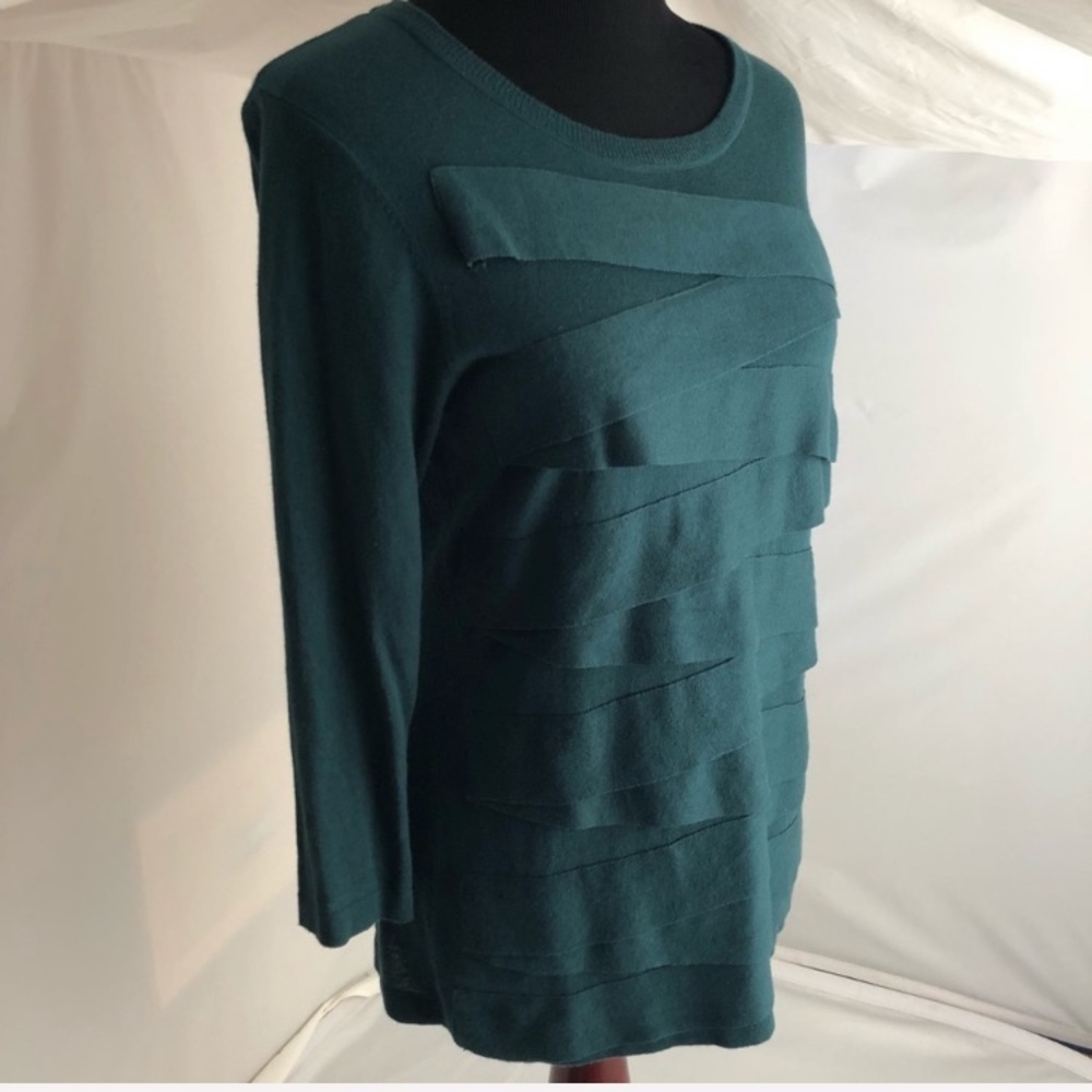 Vince Camuto hunter green fitted sweater M - Picture 2 of 8